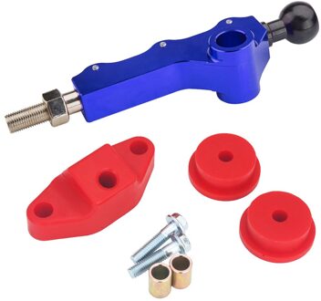 Verstelbare Korte Hoogte Throw Shifter + Voor & Achter Shifter Stabilizer Bus Kit Voor Subaru Wrx Sti Impreza Wrx Brz forester Blauw