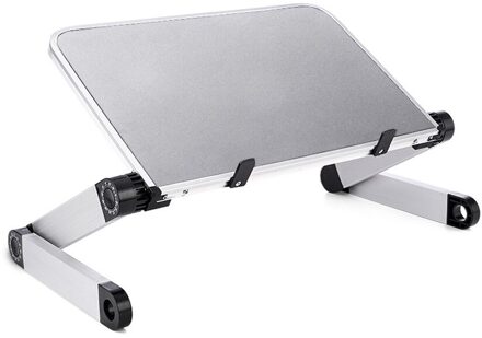Verstelbare Laptop Bureau Voor Bed Sofa Draagbare Vouwen Computer Tafel Ergonomische Notebook Studie Laptop Stand Kleine Lade B wit