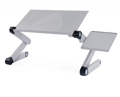 Verstelbare Laptop Desk Stand Met Muismat Draagbare Aluminium Ergonomische Lapdesk Voor Tv Slaapbank Pc Notebook Tafel Desk Stand Lichtgrijs