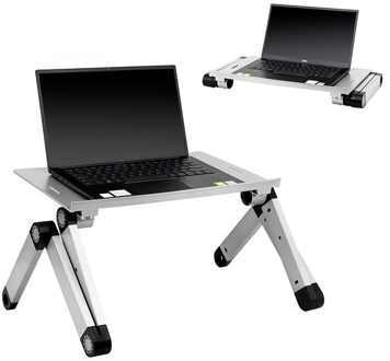 Verstelbare Laptop Desk Stand Met Muismat Draagbare Aluminium Ergonomische Lapdesk Voor Tv Slaapbank Pc Notebook Tafel Desk Stand rood met fan