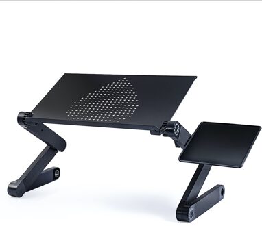 Verstelbare Laptop Desk Stand Met Muismat Draagbare Aluminium Ergonomische Lapdesk Voor Tv Slaapbank Pc Notebook Tafel Desk Stand zwart