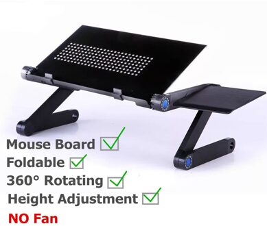 Verstelbare Laptop Stand Houder 360 ° Roterende Suporte Notebook Ergonomische Draagbare Laptop Stand Voor Bed Bureau Vloer Lapdesk zwart muis Board