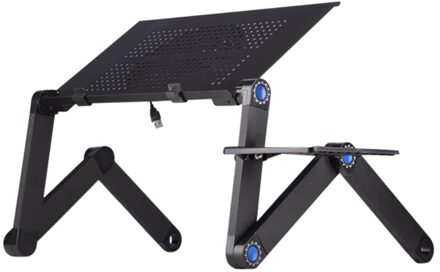 Verstelbare Laptop Vouwen Bureau Tafel Lade Bed Muis Houder Met Fans Voor Thuis L5 zwart 1