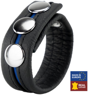 Verstelbare Leren Cockring - Blauw