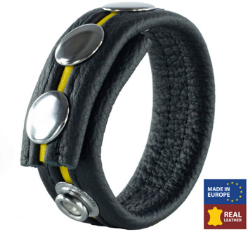 Verstelbare Leren Cockring - Geel