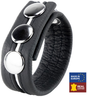 Verstelbare Leren Cockring - Wit