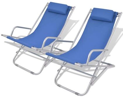 Verstelbare Ligstoelen - Blauw - 69 x 61 x 94 cm - PVC Zitting