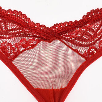 Verstelbare lingerie string met kanten detail 21684 dames Rood