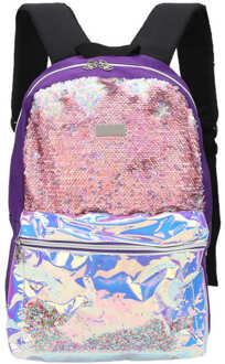Verstelbare Loopstoeltje Pailletten Decoratie Student Modieuze Rugzak Kinderen Prachtige Draagbare Schooltas Riem Paars