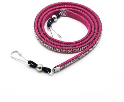 Verstelbare Masker Opknoping Touw Ketting Acryl Rhinestone Lanyard Met Clip Glazen Houder Traceless Oor Twee Haken Thuis Opslag Zilver