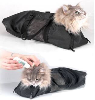 Verstelbare Mesh Kat Grooming Bad Tas Katten Wassen Zakken Voor Huisdier Baden Nail Trimmen Anti Scratch Bite Terughoudendheid