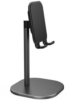 Verstelbare Mobiele Telefoon Desk Stand Houder Aluminium Desktop Draagbare Universele Tafel Houder Voor Iphone Ipad Huawei standaard- zwart