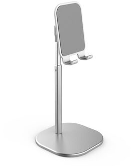 Verstelbare Mobiele Telefoon Desk Stand Houder Aluminium Desktop Draagbare Universele Tafel Houder Voor Iphone Ipad Huawei Telescopic zilver
