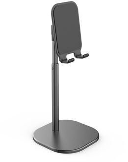 Verstelbare Mobiele Telefoon Desk Stand Houder Aluminium Desktop Draagbare Universele Tafel Houder Voor Iphone Ipad Huawei Telescopic zwart