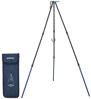 Verstelbare Outdoor Kampvuur Picknick Kookgerei Statief Ultra-Lichte Draagbare Aluminium Legering Opknoping Haak Keten Koken Pot Grill Blauw