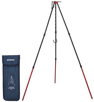 Verstelbare Outdoor Kampvuur Picknick Kookgerei Statief Ultra-Lichte Draagbare Aluminium Legering Opknoping Haak Keten Koken Pot Grill Rood