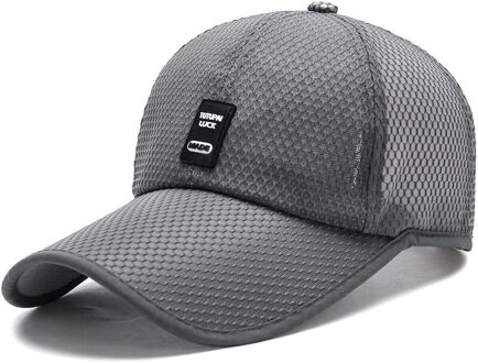 Verstelbare Outdoor Zon Hoeden Mesh Baseball Cap Casual Ademende Hoed Mannen Snapback Mannelijke Zomer Gorras Streetwear Trucker Cap grijs