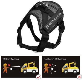 Verstelbare Pet Dog Harness Kraag Halter Harnassen Comfortabele Ademende Mesh Walk Veiligheid Pet Vest Hond Levert zwart