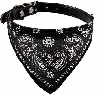 Verstelbare Pet Dog Puppy Cat Sjaal Bandana Kraag Halsdoek Bandana Kraag Halsdoek Hond Accessoires Grooming #40 zwart