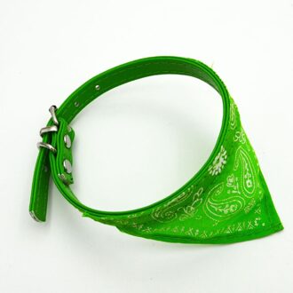 Verstelbare Pet Dog Puppy Cat Sjaal Bandana Kraag Halsdoek Voor Hond Kleine Honden Katten Speeksel Handdoek Pu Gedrukt Kraag groen