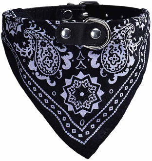 Verstelbare Pet Dog Puppy Cat Sjaal Bandana Kraag Halsdoek Voor Hond Perro Chien Dla Psa Hond Honden Cani Psy # # zwart M