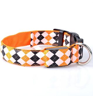 Verstelbare Pet Hond Kat Kraag Kleine Huisdieren Led Gloeiende Kraag Huisdier Lichtgevende Knipperende Ketting Nacht Veiligheid Kraag Dierbenodigdheden oranje