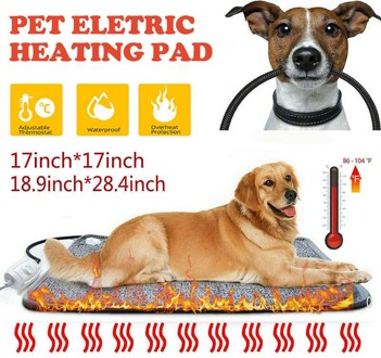 Verstelbare Pet Hond Kat Waterdichte Elektrische Verwarming Pad Body Winter Warmer Waterdichte Mat Bed Deken Dieren Bed Kachel Tapijt 48x72CM