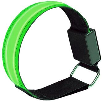 Verstelbare Polsband Knipperende Strips Reflecterende Led Armband Enkel Glow Armband Veiligheid Licht Voor Nacht Joggen Wandelen Fietsen groen 1 stk