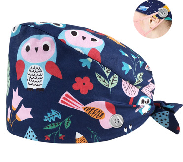 Verstelbare Print Scrub Hoed Stofdicht Cap Katoen Verpleegkundige Cap Bandage Mannen Vrouwen Chirurgische Hoed Cap Gorro Quirurgico 12128