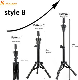 Verstelbare Pruik Statief Mannequin Hoofd Statief Voor Dummy Pruiken Stand Statief Mannequin Houder Haarverlenging Houder Gereedschappen Accessoires stijl B