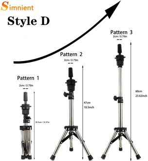 Verstelbare Pruik Statief Mannequin Hoofd Statief Voor Dummy Pruiken Stand Statief Mannequin Houder Haarverlenging Houder Gereedschappen Accessoires stijl D