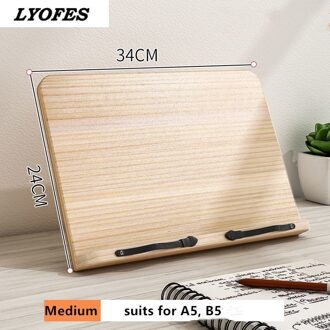 Verstelbare Reading Rest Tafel Thuis Studeerkamer Boek Houder Lyofes Kookboek Stand Pagina 'S Vaste Keuken Boekensteunen Plank Hout B medium 1