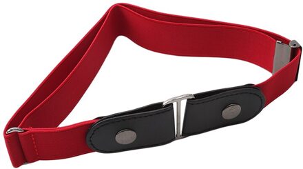 Verstelbare Riem Zonder Gesp Gesp-Gratis Elastische Riem Voor Jeans Broek Jurk Stretch Taille Riemen Voor Vrouwen Ceinture Femme rood