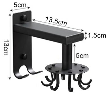 Verstelbare Roterende Haak Muur Gemonteerde Gebruiksvoorwerpen Hanger Ruimtebesparend Keuken Rek Muur Haken Voor Lepel Snijplank Handdoek pot Pan Black1