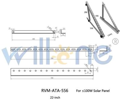 Verstelbare Rv Rack Vouwen Tilt Zonnepaneel Montagebeugel 22Inch 28Inch Up To150W Voor Caravan Boot, rv, Off-Grid Systeem 22duim(under100w)