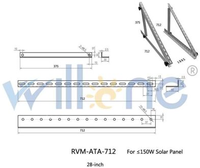 Verstelbare Rv Rack Vouwen Tilt Zonnepaneel Montagebeugel 22Inch 28Inch Up To150W Voor Caravan Boot, rv, Off-Grid Systeem 28duim(under150w)