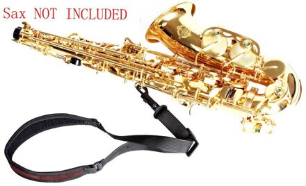 Verstelbare Saxofoon Sax Draagriem Katoen Gewatteerde Met Haak Sluiting Rood