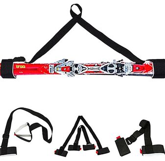 Verstelbare Skiën Pole Schouder Hand Carrier Lash Handvat Bandjes Porter Haak Lus Beschermen Zwart Nylon Ski Handvat Riem Tassen