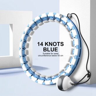 Verstelbare Smart Tellen Sport Hoops Bodybuilding Ring Home Gym Yoga Dunne Taille Afslanken Oefening Fitness Hoepel Apparatuur 14 knots blauw