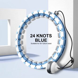 Verstelbare Smart Tellen Sport Hoops Bodybuilding Ring Home Gym Yoga Dunne Taille Afslanken Oefening Fitness Hoepel Apparatuur 24 knots blauw