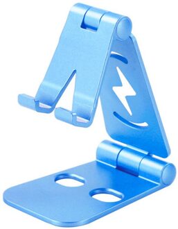 Verstelbare Smartphone Houder Tablet Mobiele Telefoon Stand Desk Stand Desktop Houder Ondersteuning Mount Universele Base Voor Iphone Xiaomi blauw Phone houder