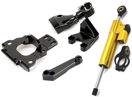 Verstelbare Steering Stabilisator Demper Montage Kit Beugel Voor Kawasaki Z800 13-16 14 15 Goud