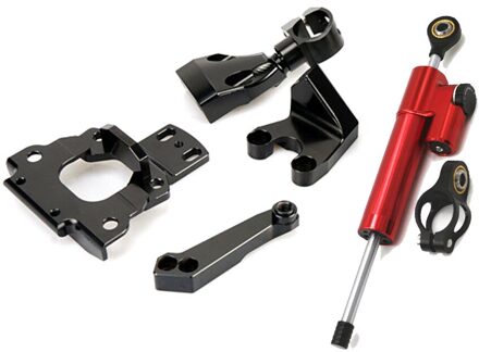 Verstelbare Steering Stabilisator Demper Montage Kit Beugel Voor Kawasaki Z800 13-16 14 15 Rood