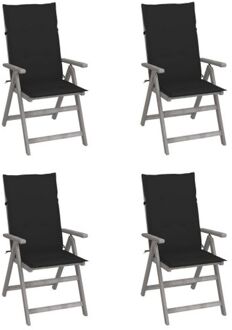 Verstelbare stoelenset Acaciahout - Grijs - 57 x 69 x 111 cm