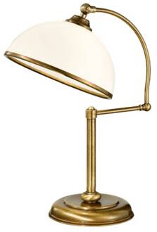 Verstelbare tafellamp La Botte wit Messing