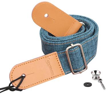 Verstelbare Ukulele Band Met Katoen Fiber Schouderriem Stijl Ukelele Hawaii 4 Snaren Gitaar Riem Riem Blauw
