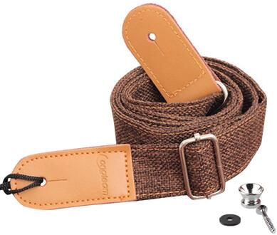 Verstelbare Ukulele Band Met Katoen Fiber Schouderriem Stijl Ukelele Hawaii 4 Snaren Gitaar Riem Riem Bruin