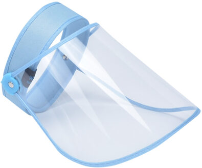 Verstelbare Uv-bescherming Zonnehoed Vrouwelijke Anti-Druppel Speeksel Lege Top Hat Transparant Protect Waterdicht #10 blauw