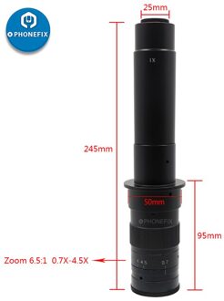 Verstelbare Vergroting 120X 130X 180X 200X 300X Zoom C Mount Lens Industrie Video Microscoop Camera Voor Telefoon Pcb Smd Solderen