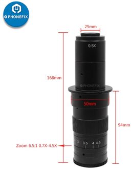 Verstelbare Vergroting 120X 130X 180X 200X 300X Zoom C Mount Lens Industrie Video Microscoop Camera Voor Telefoon Pcb Smd Solderen